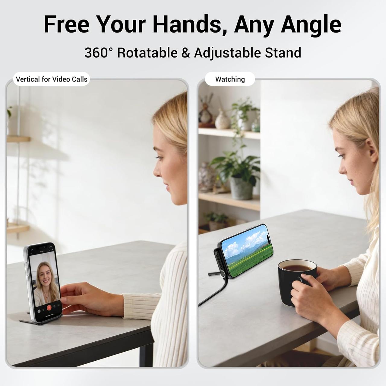 2 in 1 Invisible Holder Charger Cable | 240W USB C to USB C Fast Charging Cable